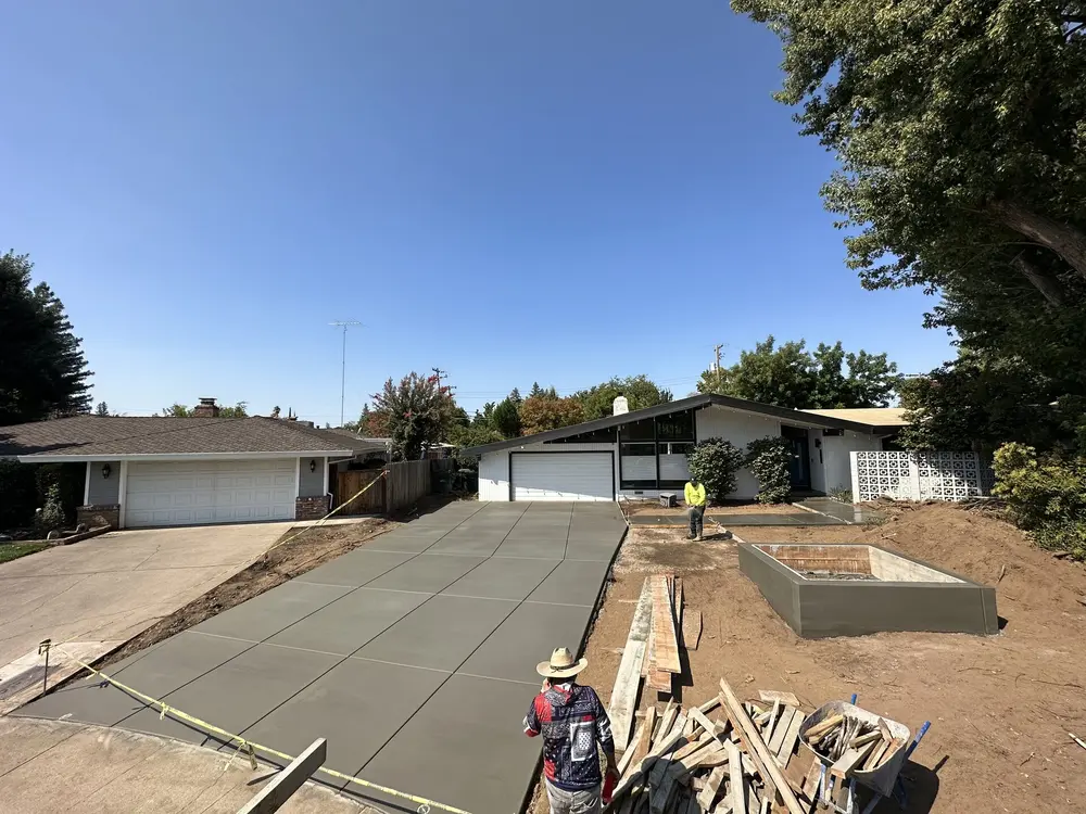 Large driveway pour in progress